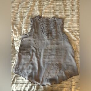 Like new gray tank with lace trim